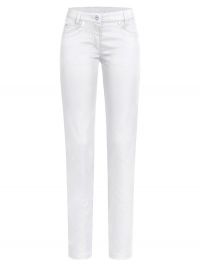 Weiße Arbeitshose Damen im Five-Pocket-Design Casual ideal für Berufe in Pflege, Labor und Medizin